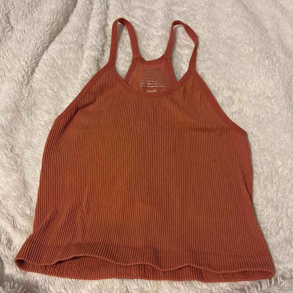 Ododos Rust Ribbed Longline Bralette Crop Top Tank Top 00s Retro Athleisure M/L
